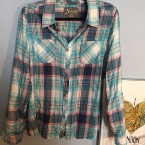 Pastel colored flannel shirt
